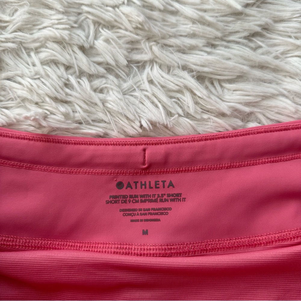 Athleta Run With It 3.5" Running Shorts Pink Floral Print NWT M - Picture 4 of 11